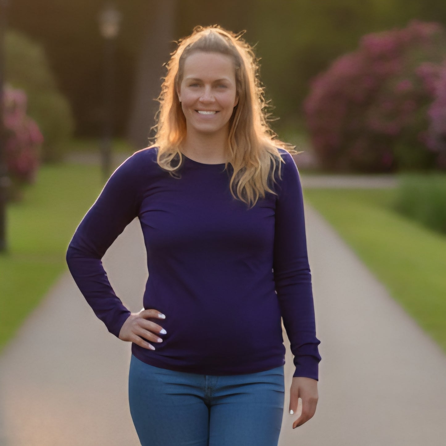 Women Long Sleeve Urban Purple