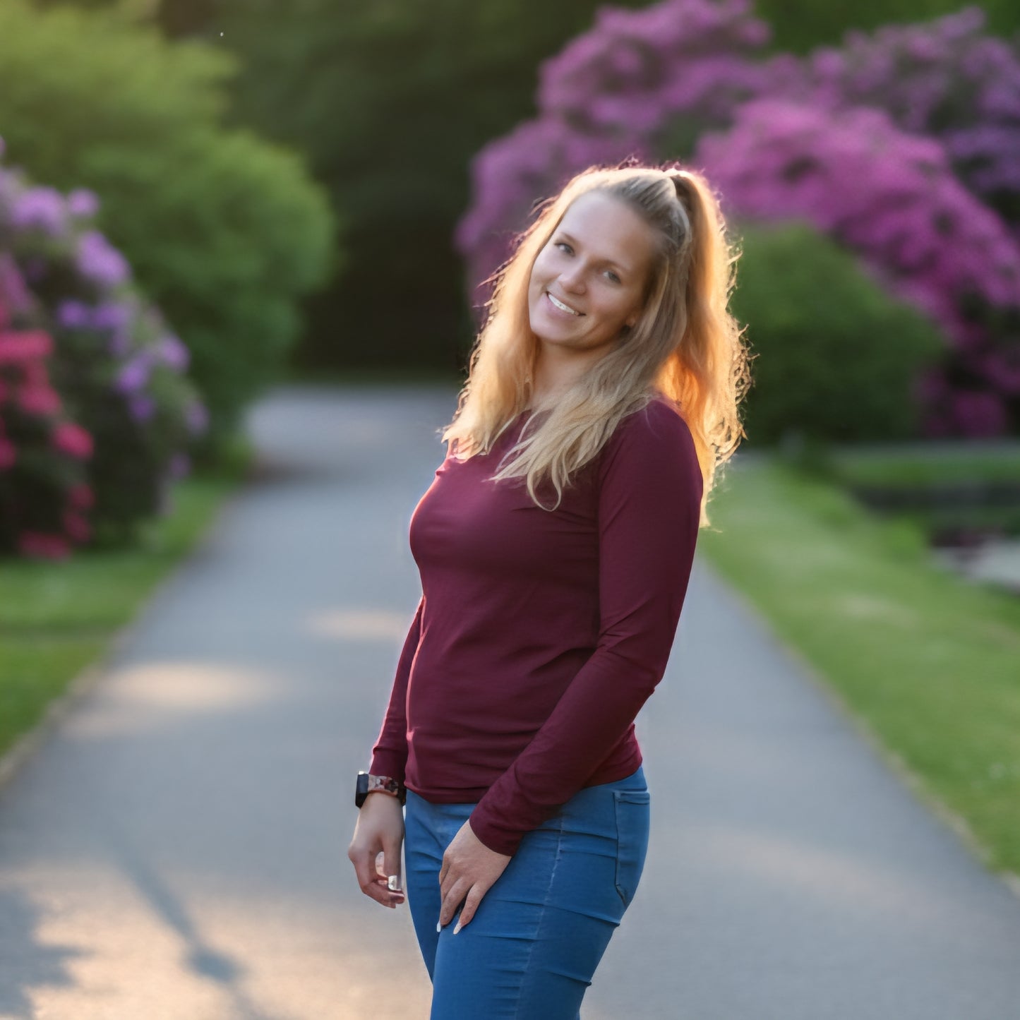 Women Long Sleeve Urban Purple
